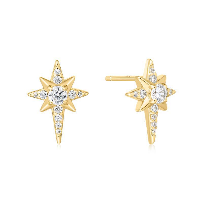 Ania Haie Gold Eight-Pointed Star Stud Earrings