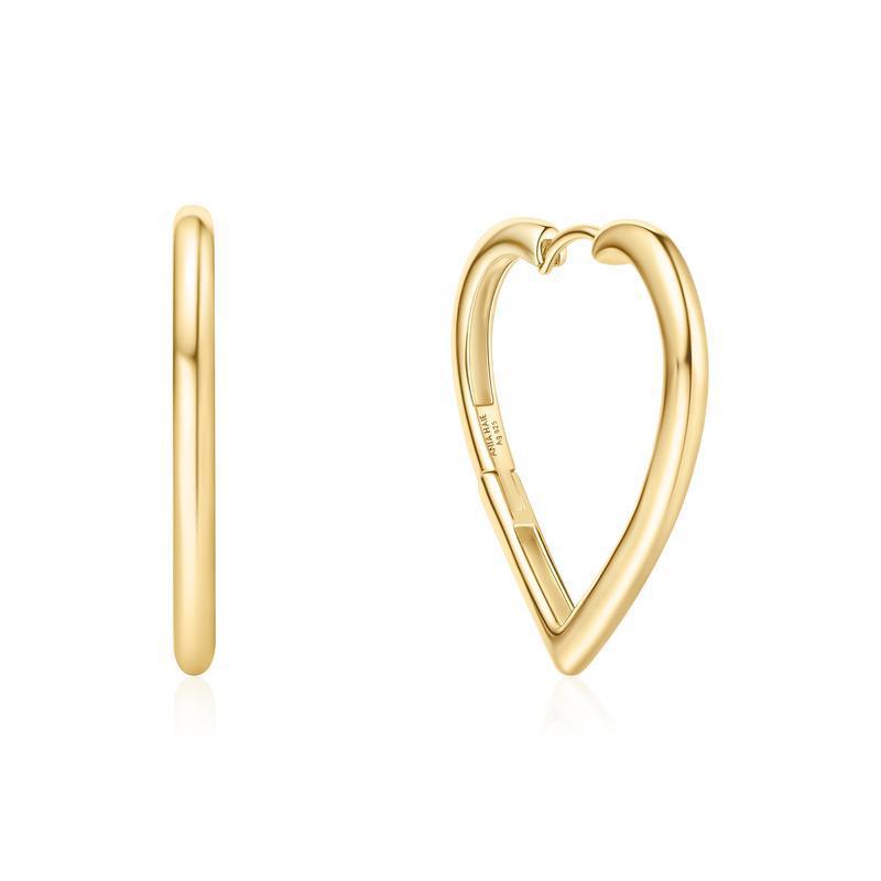 Ania Haie Gold Large Heart Hoop Earrings