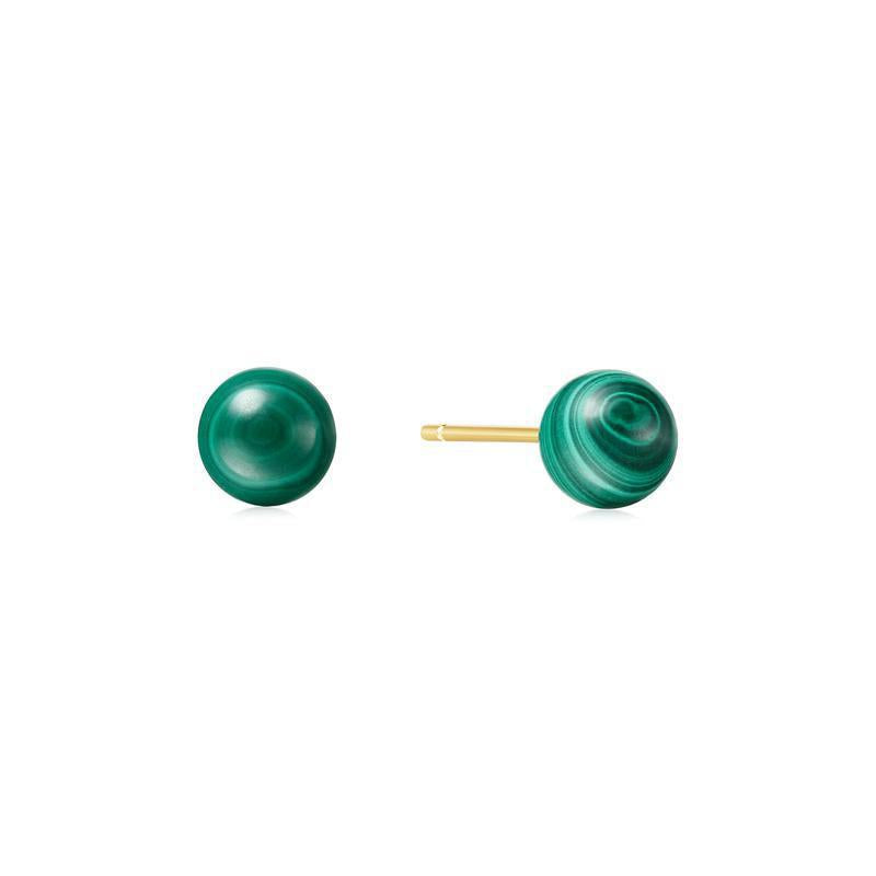 Ania Haie Gold Malachite Sphere Stud Earrings