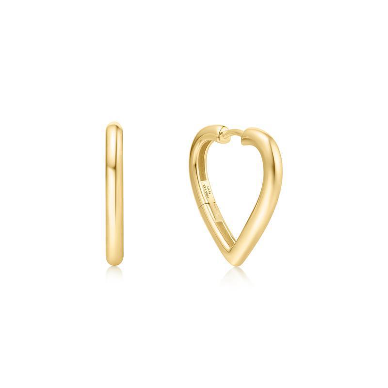 Ania Haie Gold Medium Heart Hoop Earrings