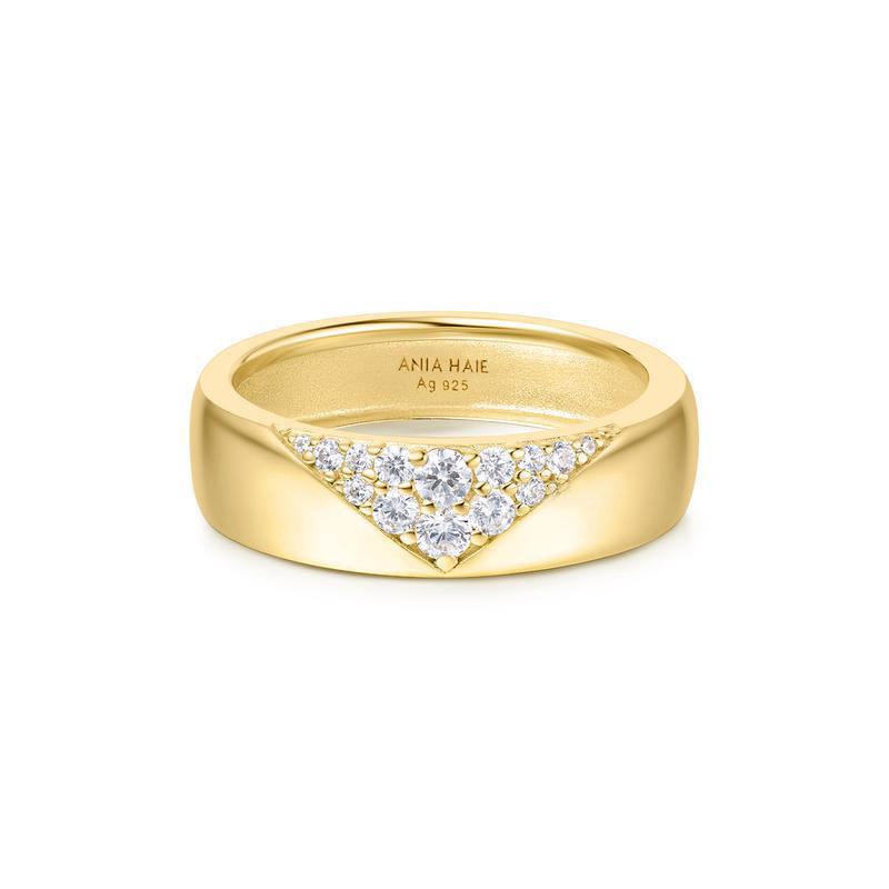 Ania Haie Gold Pavé Cubic Zirconia Bold Statement Ring