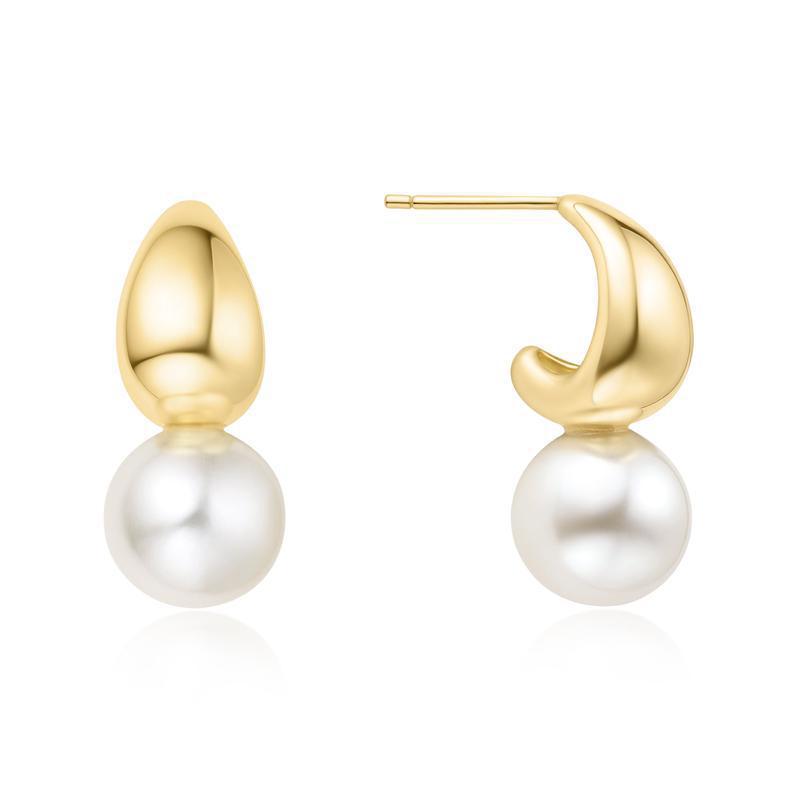 Ania Haie Gold Pearl Dome Hoop Earrings