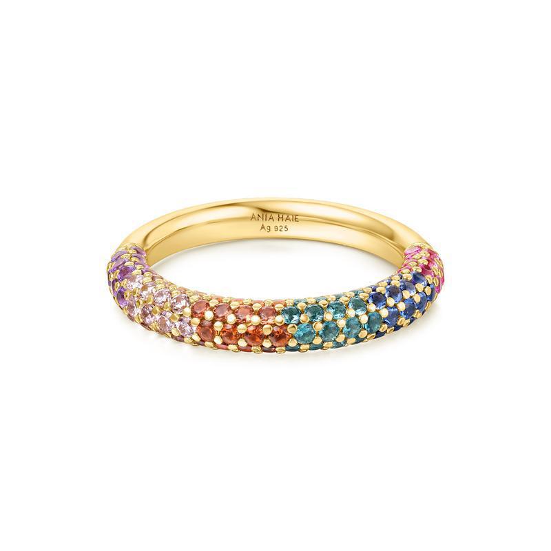 Ania Haie Gold Rainbow Pavé Ring