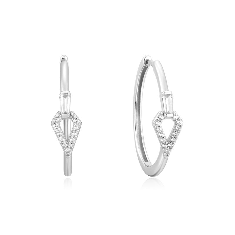 Ania Haie Silver Cubic Ziconia Geometric Hoops