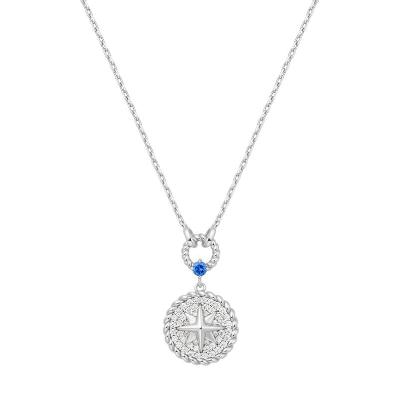 Ania Haie Silver Eight-Pointed Star Signet Necklace