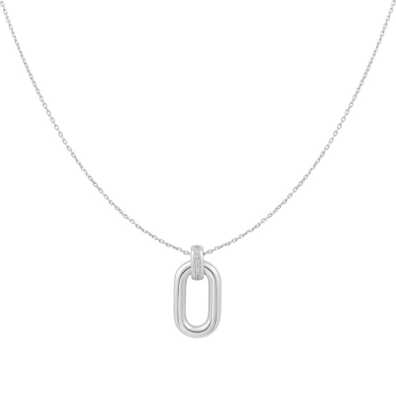 Ania Haie Silver Oval Hoop Pendant Necklace