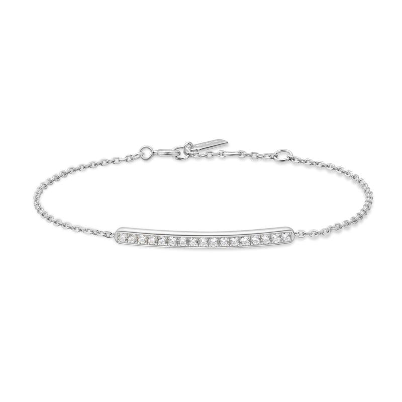 Ania Haie Silver Pavé Bar Bracelet