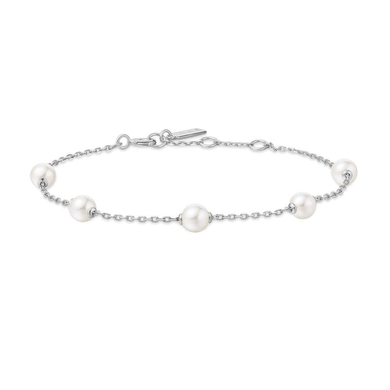 Ania Haie Silver Pearl Station Bracelet