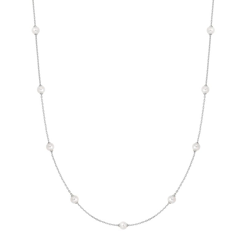 Ania Haie Silver Shell Pearl Station Chain Necklace