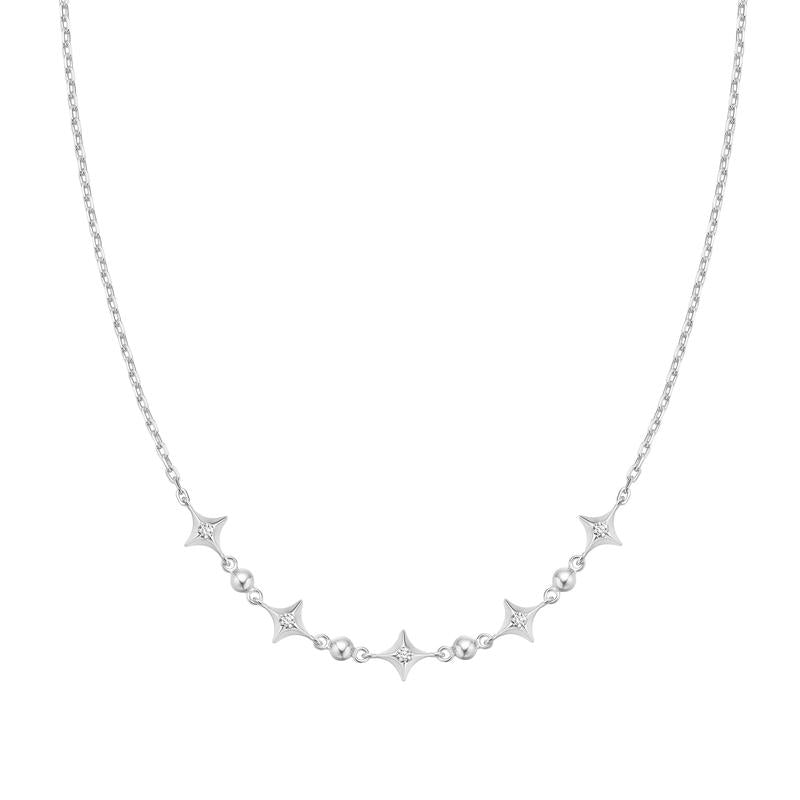 Ania Haie Silver Sparkling Star Station Necklace