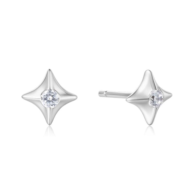 Ania Haie Silver Sparkling Star Stud Earrings