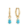 Ania Haie Gold Turquoise Drop Wave Huggie Hoop Earrings