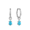 Ania Haie Silver Turquoise Drop Wave Huggie Hoop Earrings